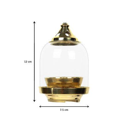 Klassic Prabha Akhand Diya with Borosilicate Glass Shade