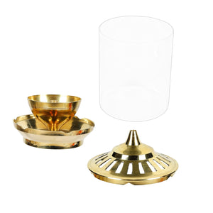 
                  
                    Klassic Large Akhand Diya with Borosilicate Glass Shade | High-Quality Brass | Diya for Pooja, Home Decoration & Gifts & Gold Lid for Jyoti Lighting in Bedroom & Mandir(7 inches, Cylindrical)
                  
                