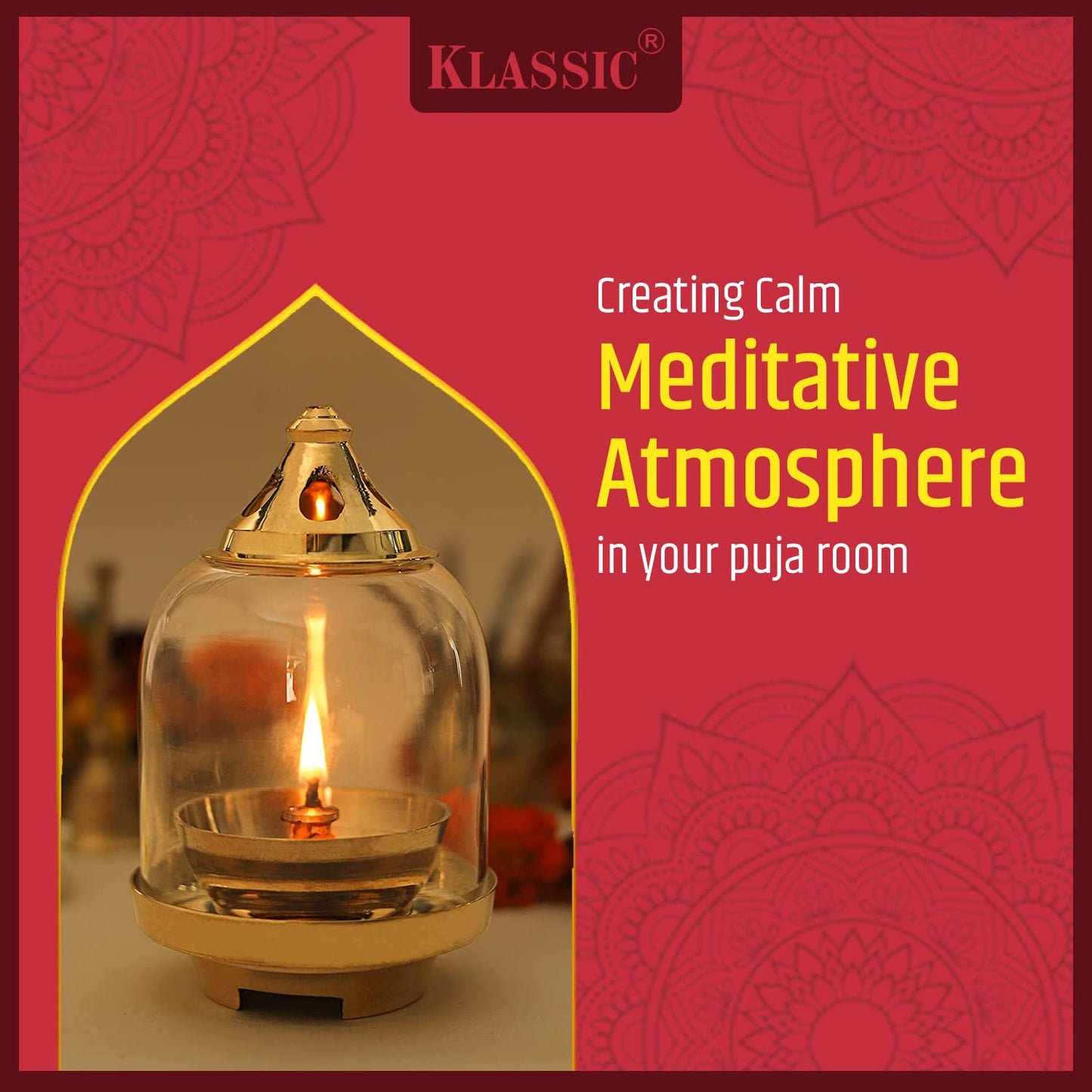 Klassic Prabha Akhand Diya with Borosilicate Glass Shade