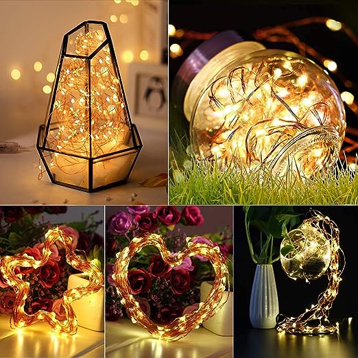 Lexton LED Lights, USB-Operated, Corded Electric,10 M (Warm White, 100 LEDs)