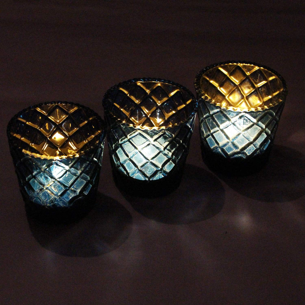 
                  
                    iCraft Decorative Handcrafted Criss Cross Design Fancy T-Light Holders /Candle Holder for Living Room Table Home Decor Indoor Outdoor Decorations (Set of 3)
                  
                