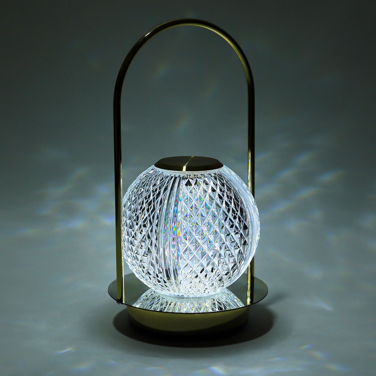 Lexton Crystal Diamond Shape Table Lamp with Touch Control LED Light