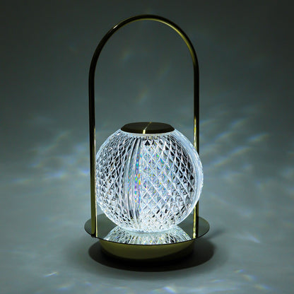Lexton Crystal Diamond Shape Table Lamp with Touch Control LED Light
