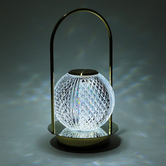 Lexton Crystal Diamond Shape Table Lamp with Touch Control LED Light