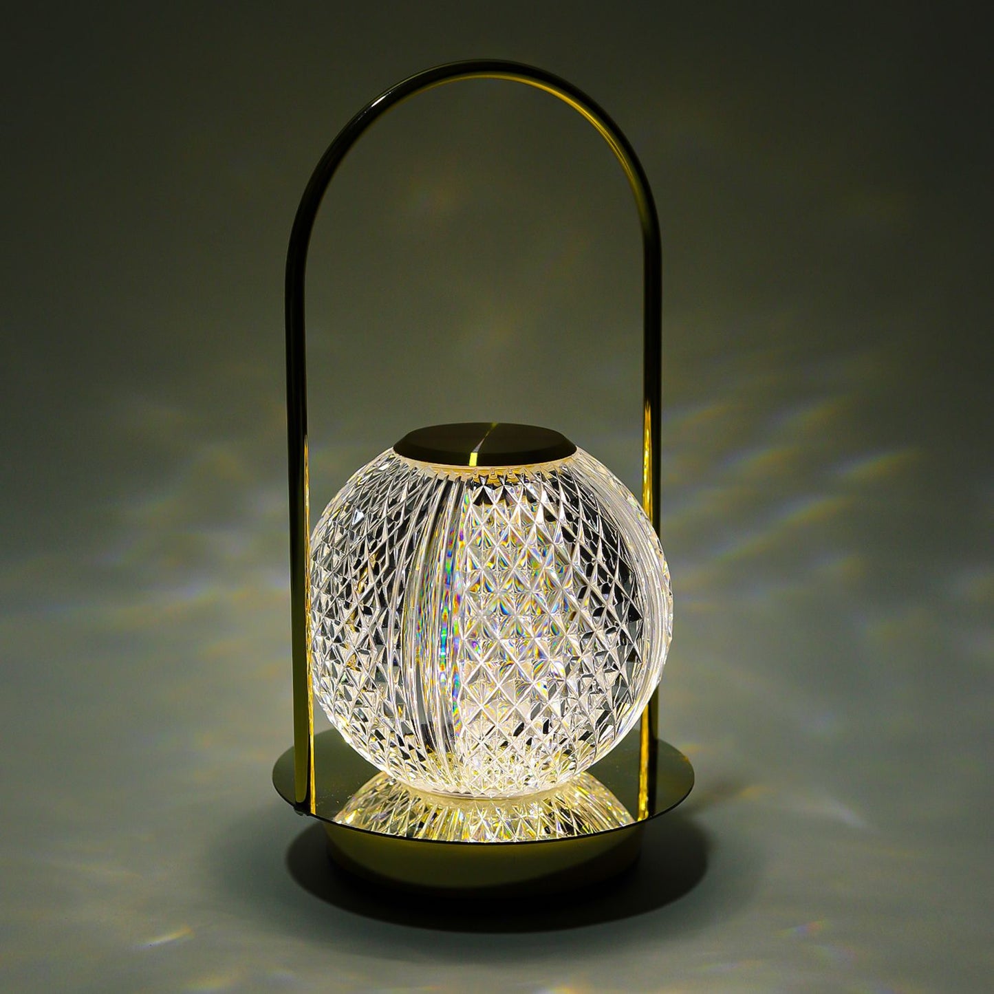Lexton Crystal Diamond Shape Table Lamp with Touch Control LED Light