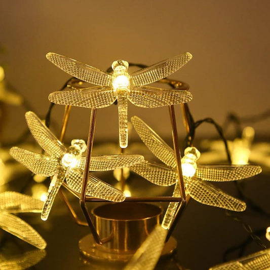 Lexton Dragonfly LED Fairy String Lights – 16 Bulbs, Warm White
