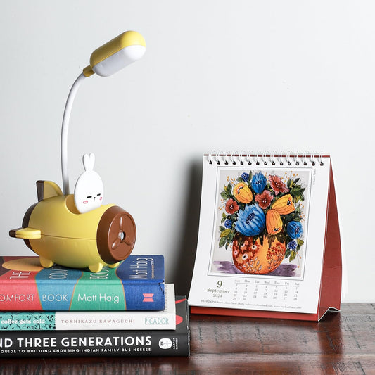 Lexton Aeroplane LED Study Lamp | Rechargeable Kids Desk Light Yellow