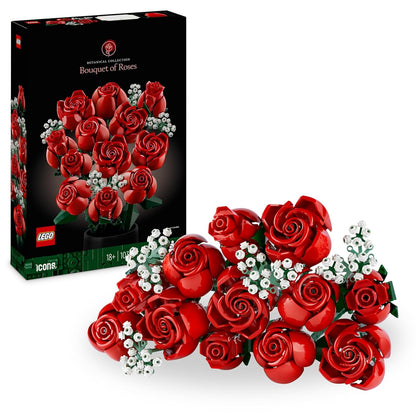 LEGO Rose Bouquet Flower Building Set for Adults, Decorative Gift, 822 Pcs (Box Condition Damaged, Product Fine)