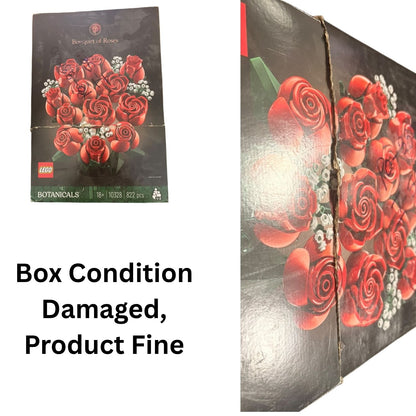 LEGO Rose Bouquet Flower Building Set for Adults, Decorative Gift, 822 Pcs (Box Condition Damaged, Product Fine)