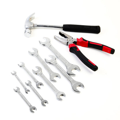 Spartan 8 Pc Hand Tool Set with Double Open End Spanners, Claw Hammer and Combination Plier for Household Repair Tasks