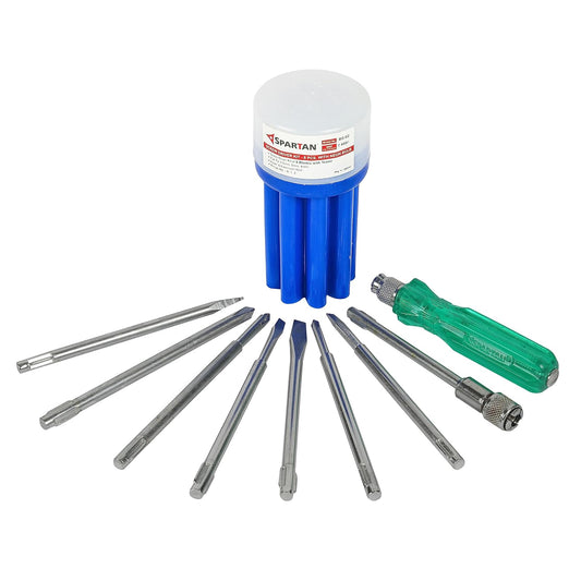 Spartan BS-02 8-in-1 screwdriver kit with flat head and Phillips bits for repairs