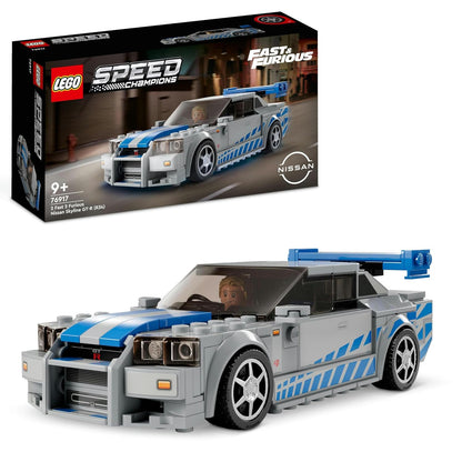 LEGO Speed Champions Nissan Skyline GT-R R34 76917 Race Car Set for Kids 9+ (Box Condition Damaged, Product Fine)