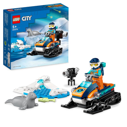 LEGO City Arctic Explorer Snowmobile Toy Set 60376 for Kids | 70 Pieces (Box Condition Damaged, Product Fine)