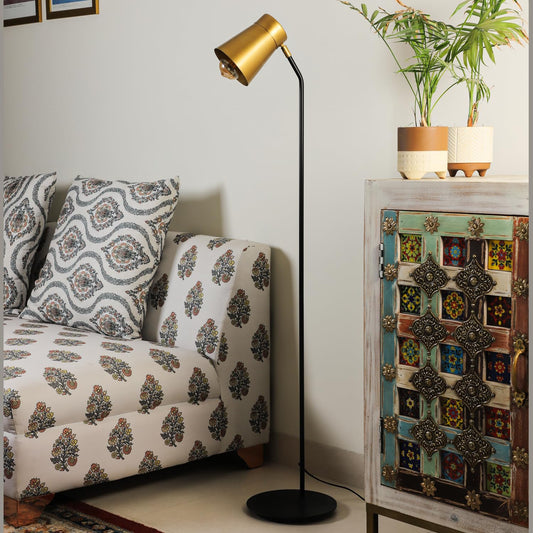 Lexton DIY Vintage Floor Lamp | Black Metal Standing Lamp with E27 Base (Bulb Not Included)**
