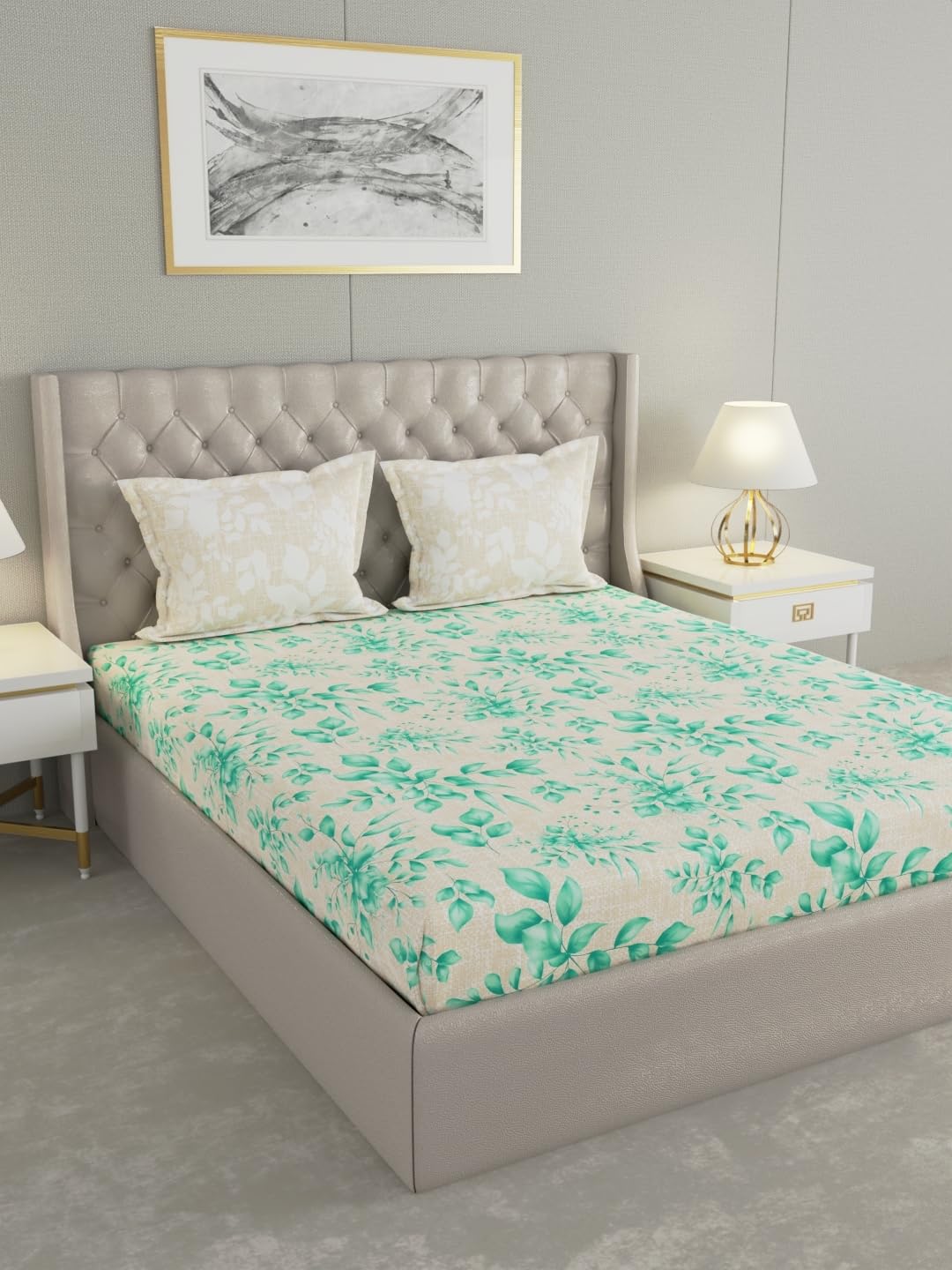 Raymond Home 144 TC Cotton Double Bedsheet with 2 Pillow Covers (012395-BF02)