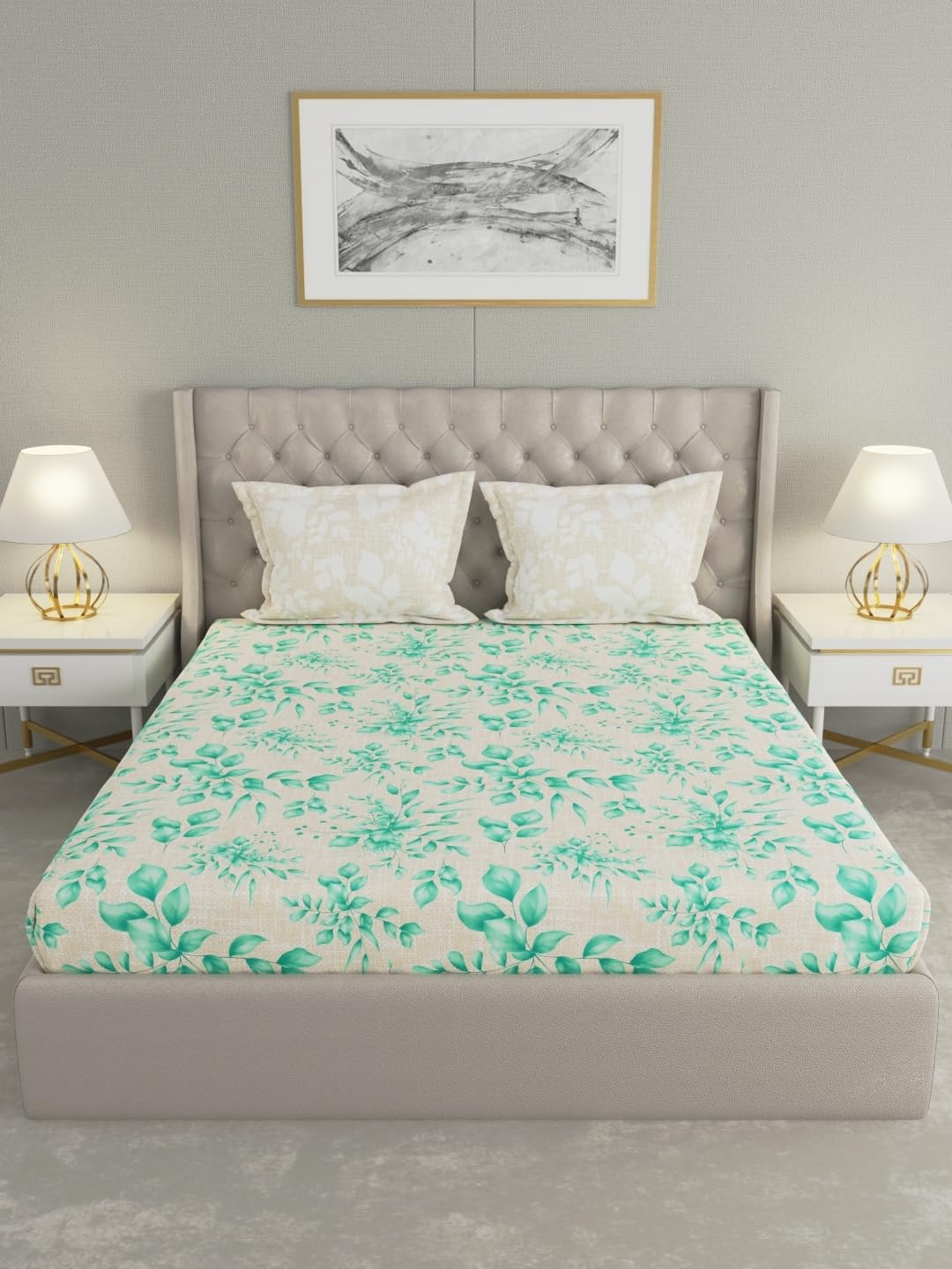 Raymond Home 144 TC Cotton Double Bedsheet with 2 Pillow Covers (012395-BF02)