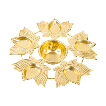 Klassic 5 Lotus Diya Shape Urli Bowl Gold iCraft by Eagle