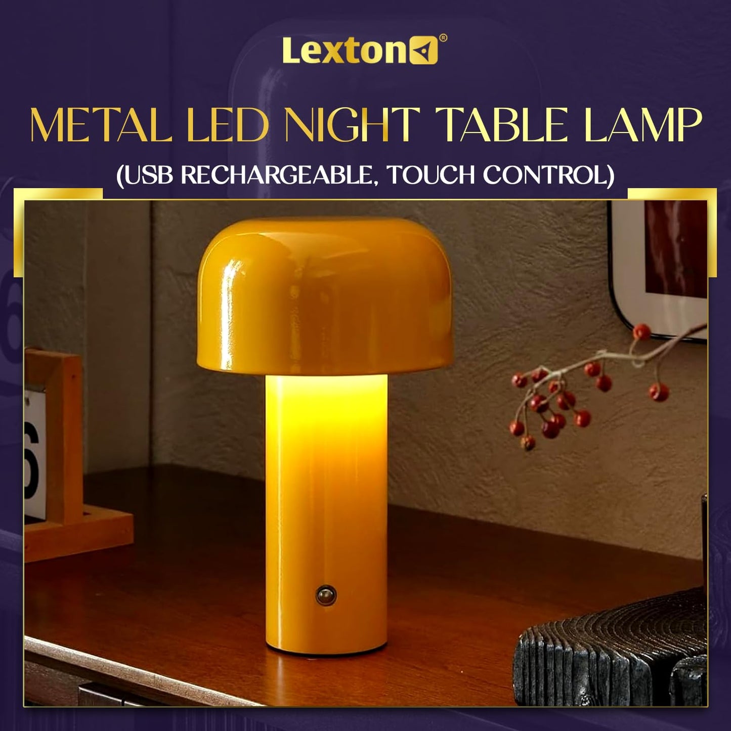 Lexton Rechargeable LED Night Table Lamp 3 Mode iCraft by Eagle