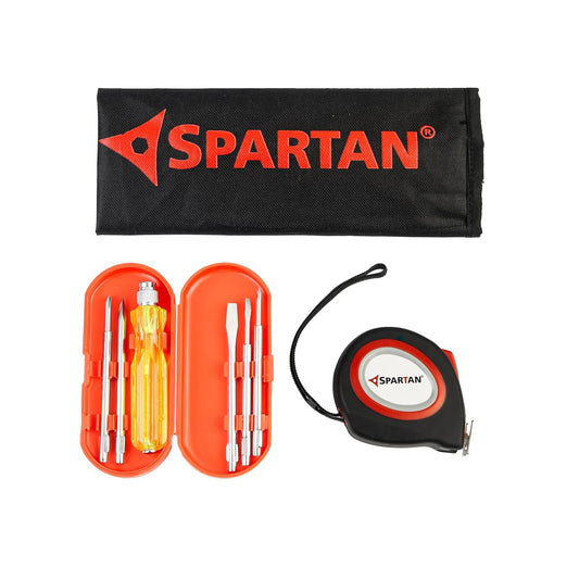 Spartan 5 in 1 Screwdriver Kit with 5m Steel Measuring Tape | Tool Combo Set