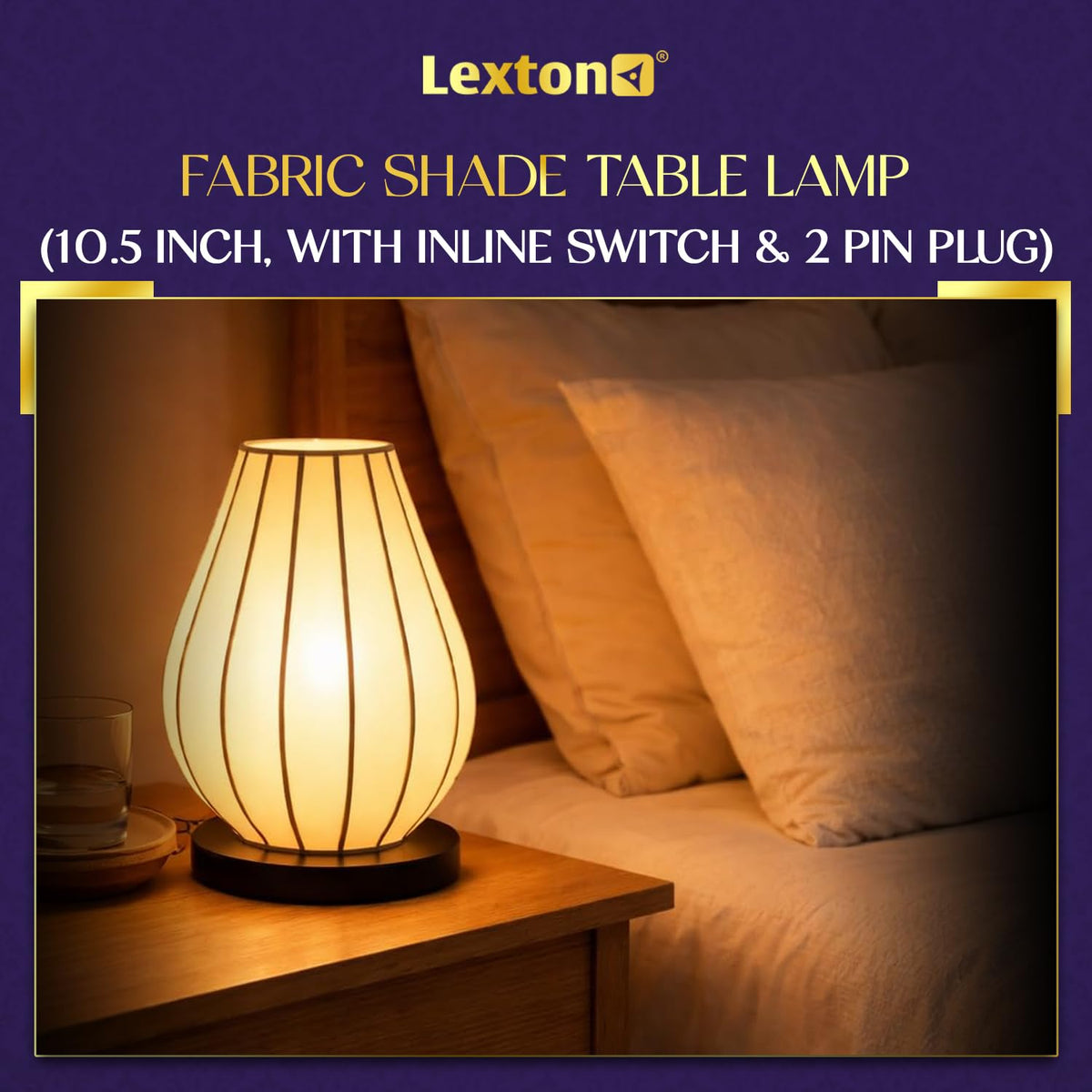 Lexton Compact Table Lamp with Soft Light for Bedside and Study Table