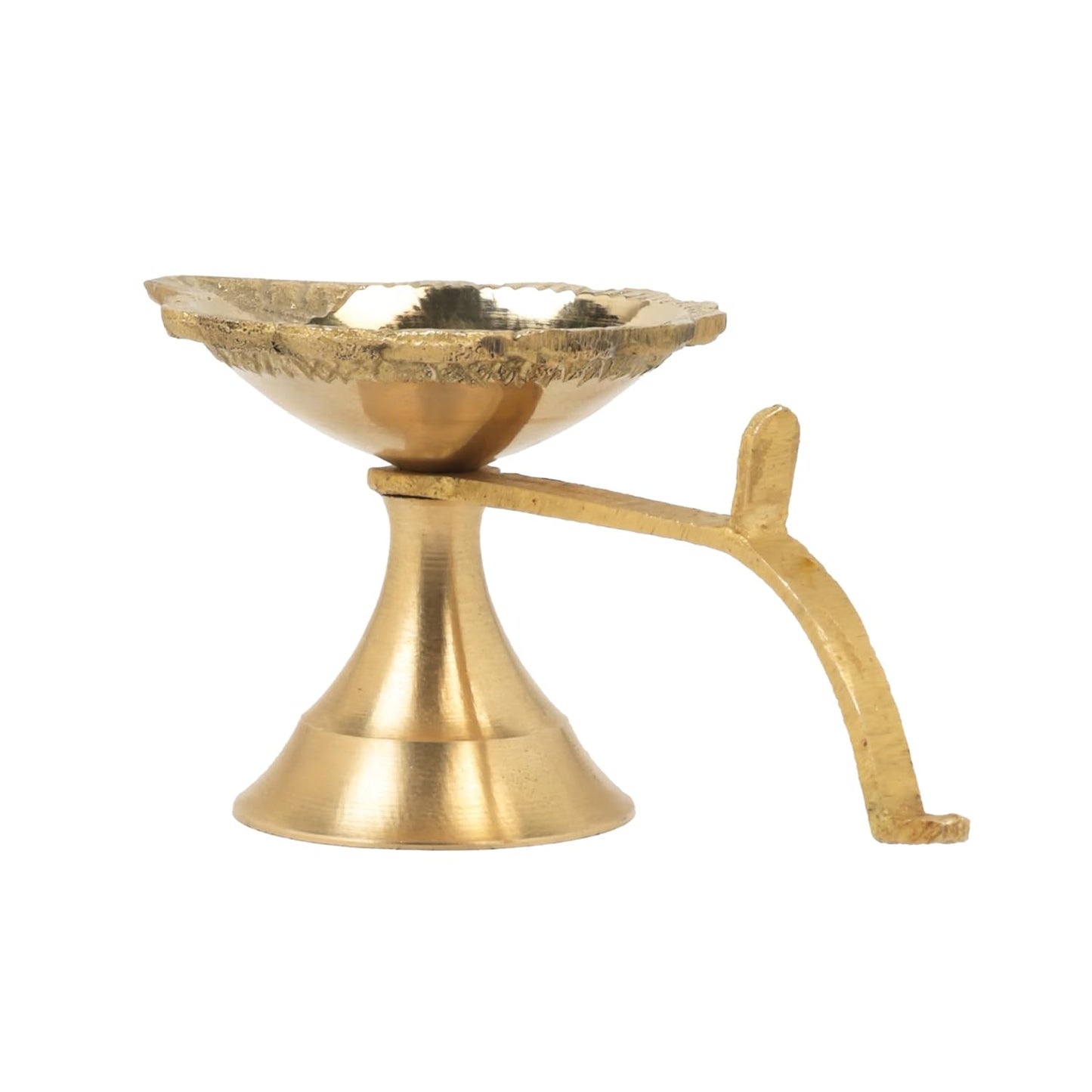 Klassic 5.7 Inch Pure Brass Aarti Diya for Puja, Home Temple, Mandir & Diwali Decor