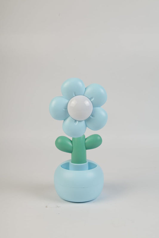 Lexton 9-Inch Flower LED Table Lamp with Pen Holder | Rechargeable Kids Study Light