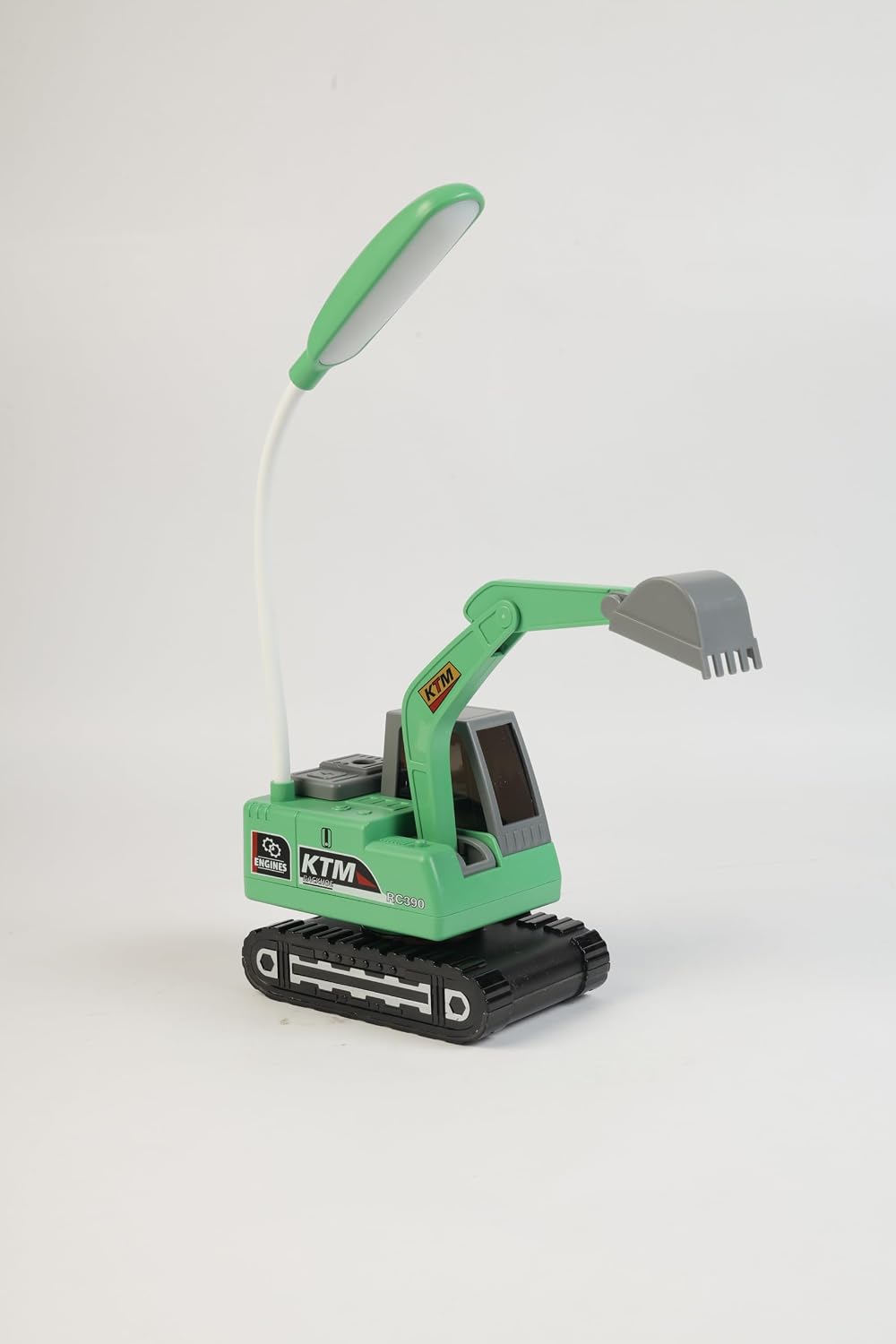 Lexton 12-Inch Excavator LED Desk Lamp | Rechargeable Kids Study Lamp with Phone Holder & Storage