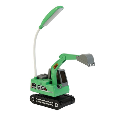 Lexton 12-Inch Excavator LED Desk Lamp | Rechargeable Kids Study Lamp with Phone Holder & Storage