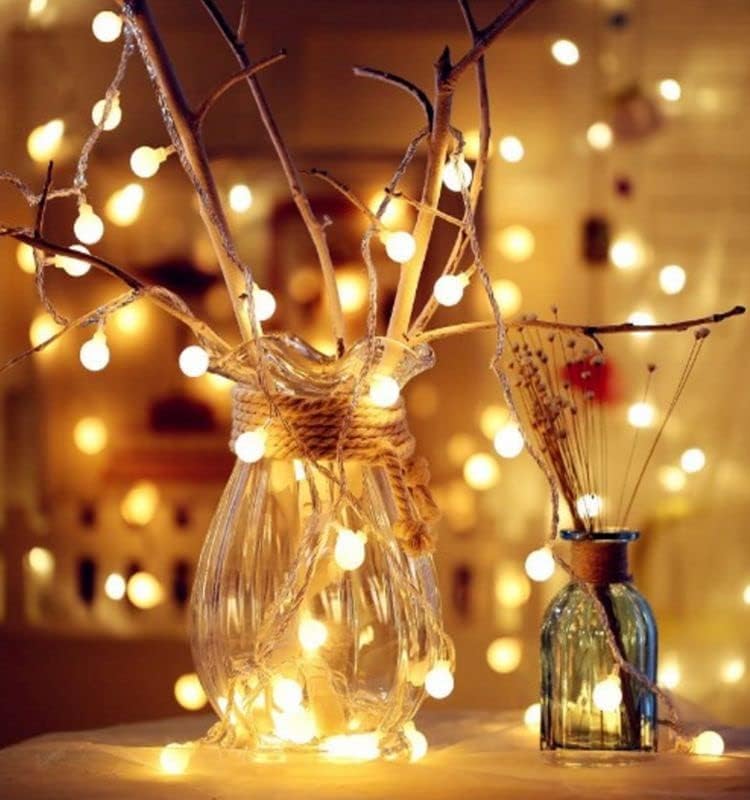 Lexton Milky Ball LED String Lights – 16 Bulbs, Warm White