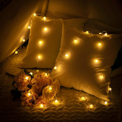 Lexton Milky Ball LED String Lights – 16 Bulbs, Warm White