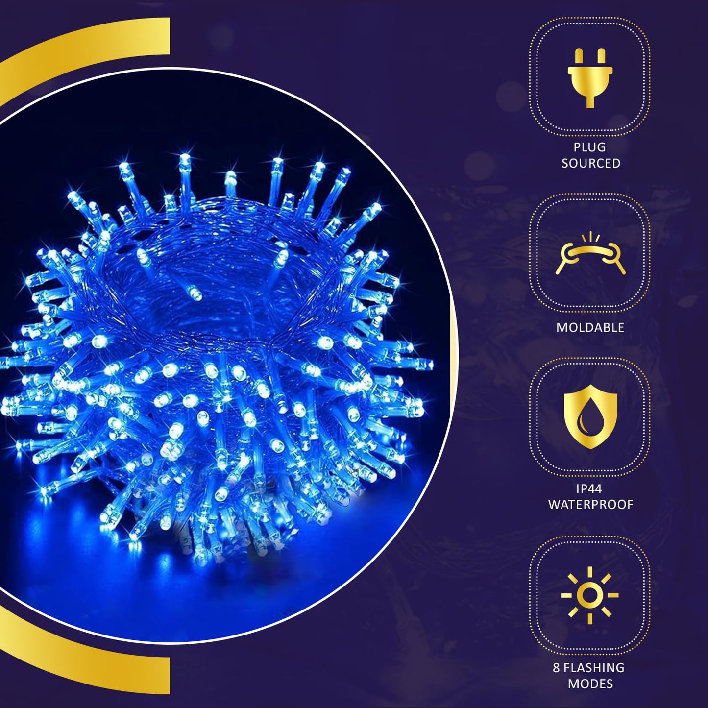Lexton 40 LED Blue Pixel Fairy String Lights