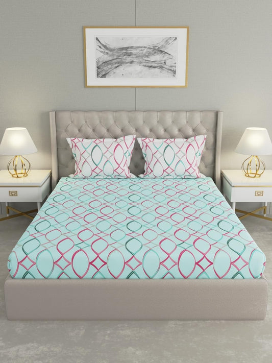 Raymond Home 210 TC Cotton Double Bedsheet with 2 Pillow Covers (012241-BF02)