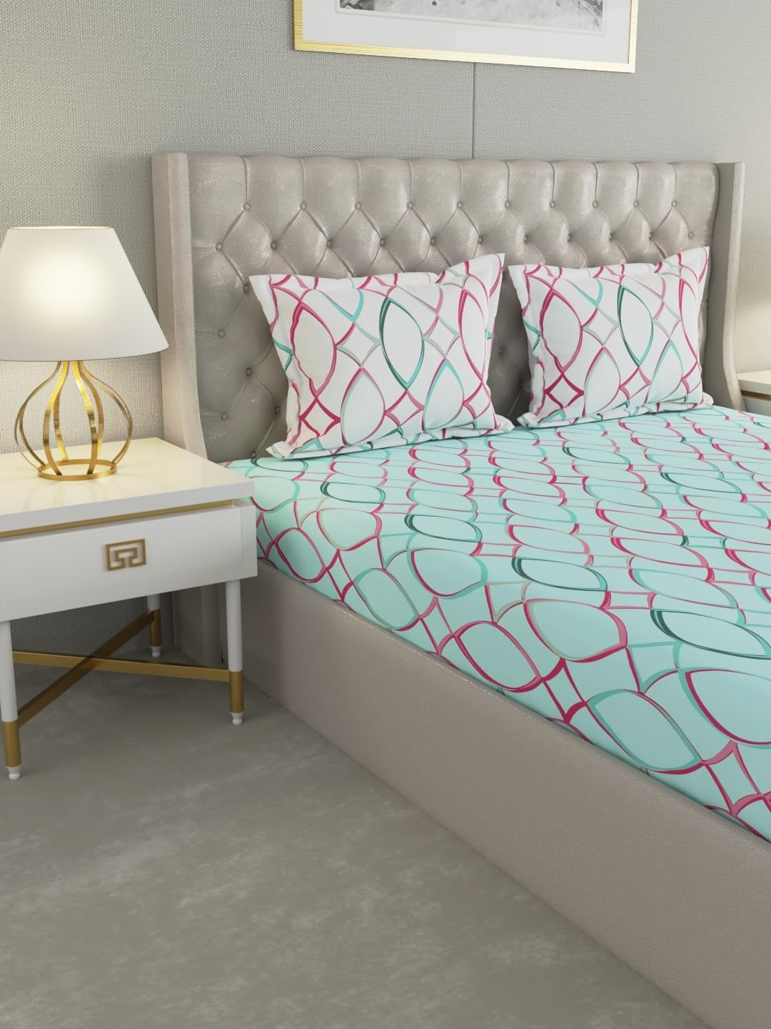 Raymond Home 210 TC Cotton Double Bedsheet with 2 Pillow Covers (012241-BF02)