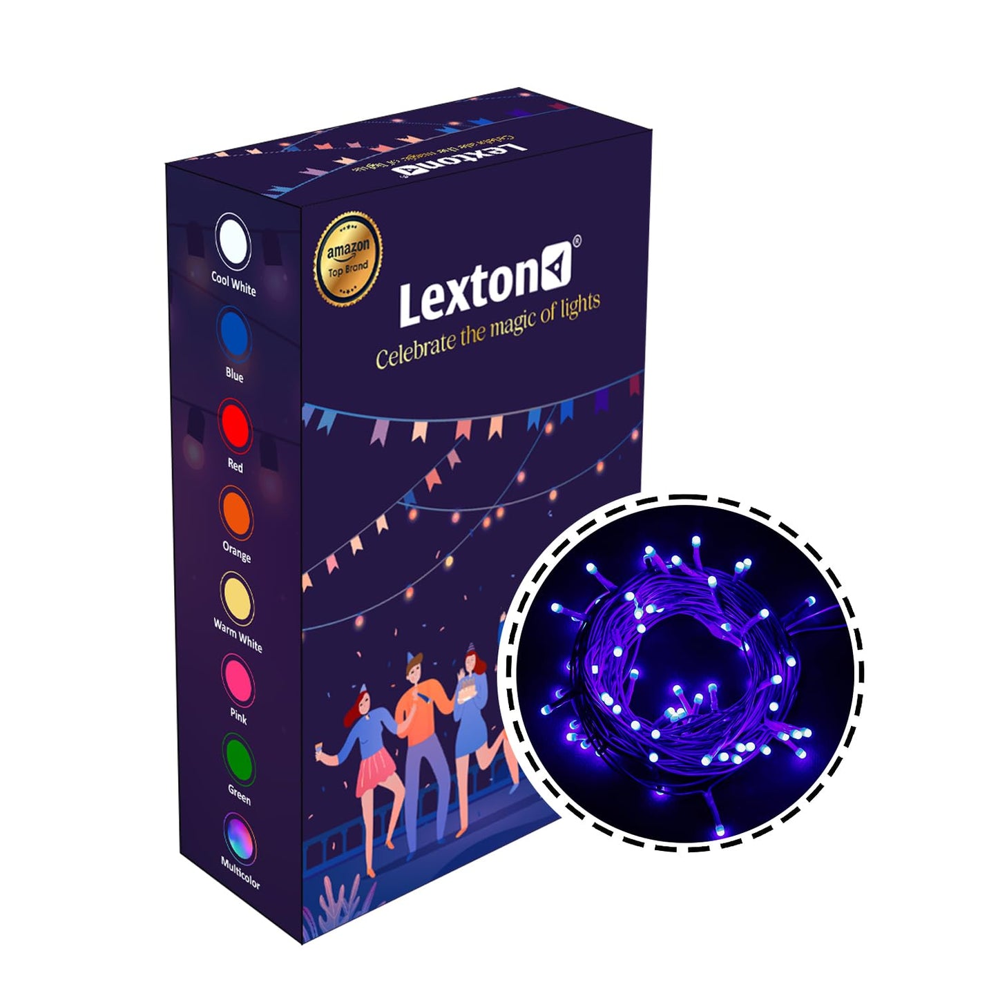 Lexton Lunar 75 LED Decorative String Lights – Blue