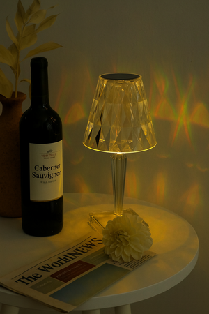 
                  
                    Lexton Diamond Shape Rechargeable Table Lamp | RGB Color Changing Light | Touch Control | Acrylic | Modern Style | Suitable for Bedroom, Office, Bar, Wedding (Pack of 1, White)
                  
                