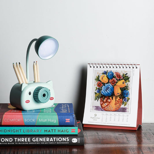 Lexton Camera Shaped LED Mini Study Lamp | Rechargeable Kids Desk Light Green