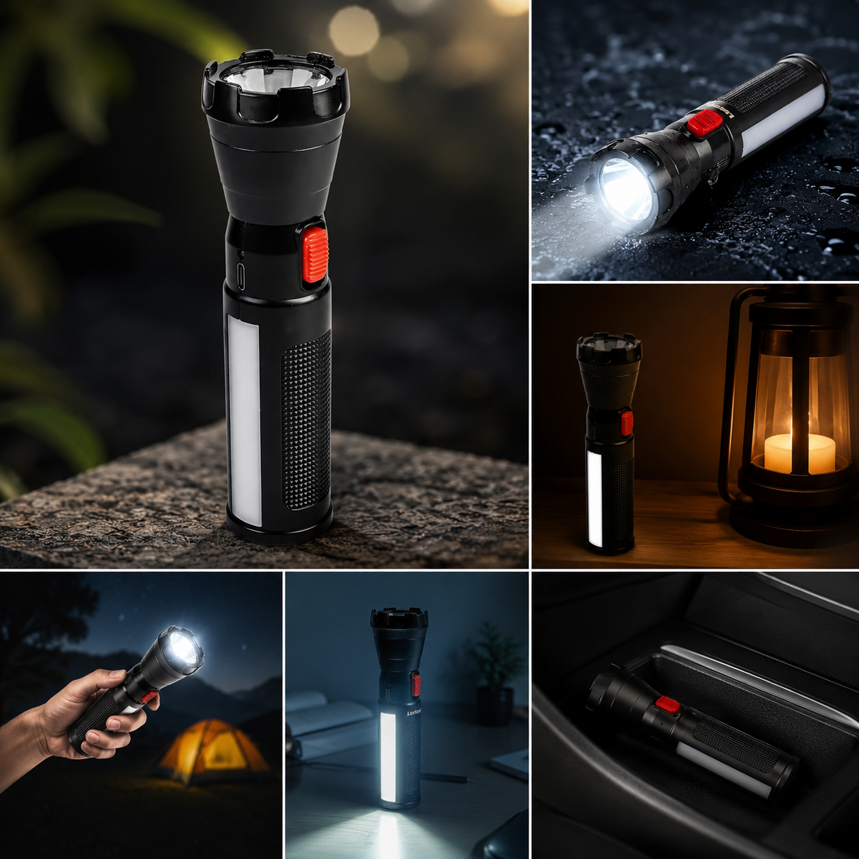 Lexton Comet 1W Torch 1200mAh, Type-C Fast Charge, Dual Mode, 5H Backup, Black