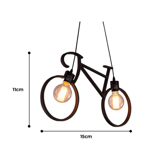 Lexton Decoration 40 Watts Cycle Shape Ceiling Pendant Hanging Lamp Light Fixture | Bedroom, Kitchen, Indoor Outdoor or Home Decoration (Corded Electric Black Pack of 1) (Bulb Not Included)