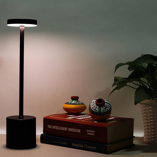 Lexton Rechargeable LED Table Lamp | Portable Cordless Desk Light Black