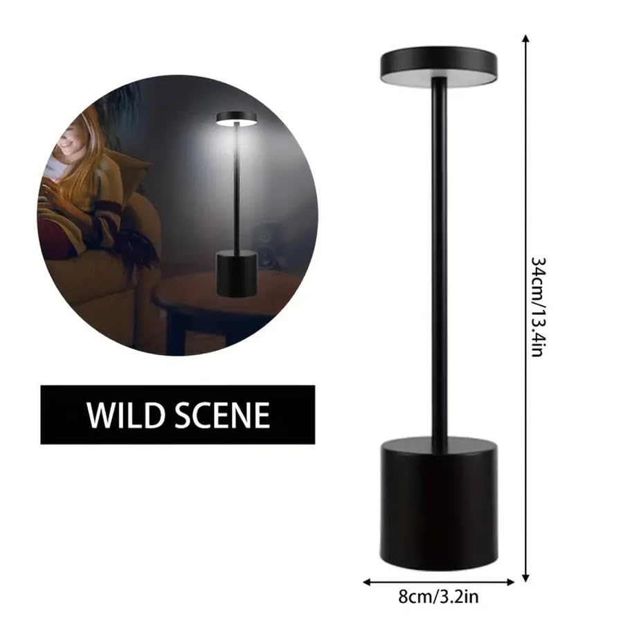 Lexton Rechargeable LED Table Lamp | Portable Cordless Desk Light Black