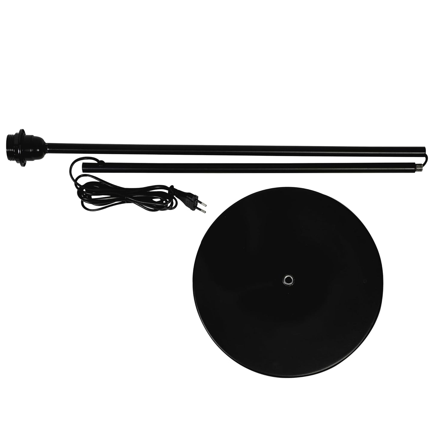 Lexton Eco DIY Metal Floor Lamp with White Shade – Black