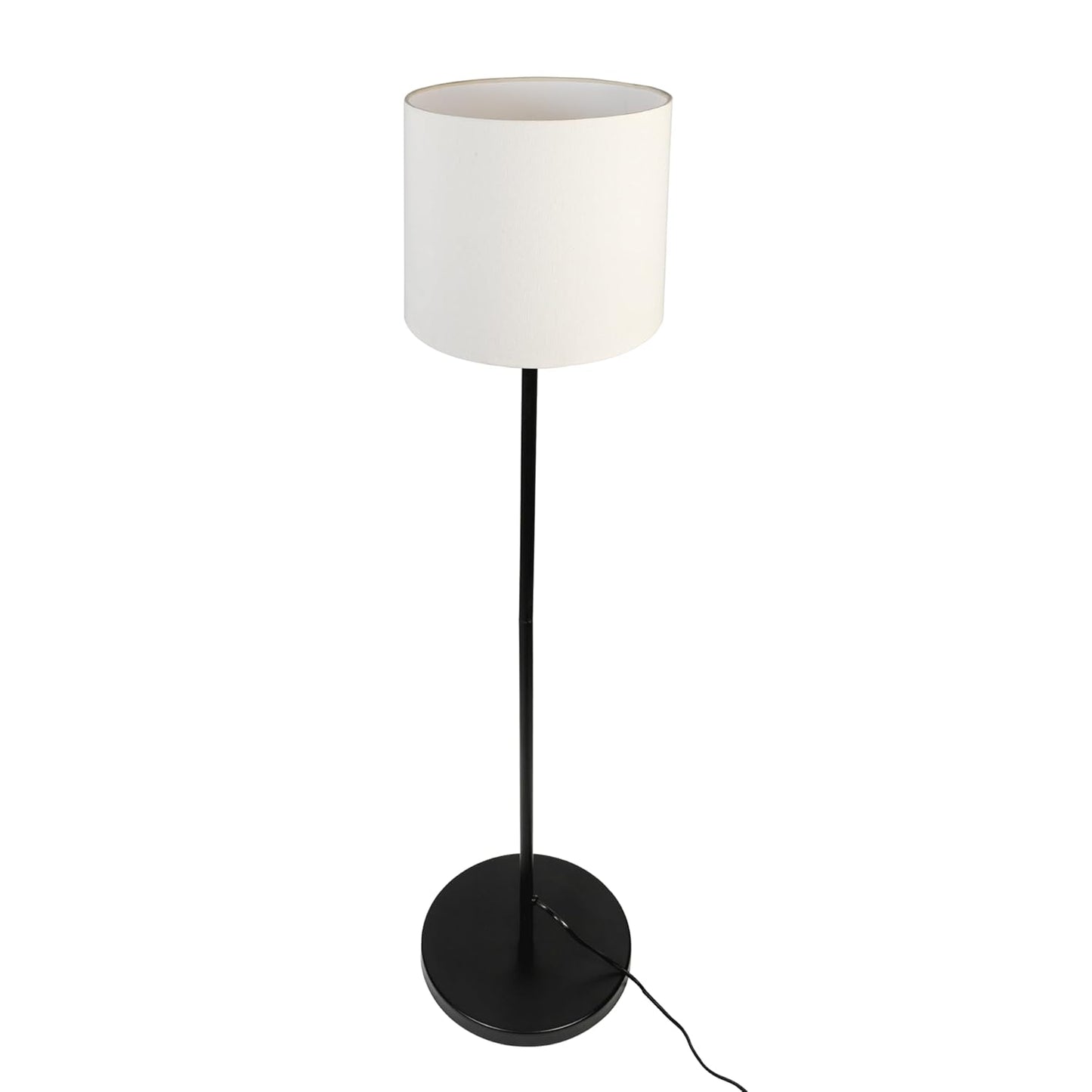 Lexton Eco DIY Metal Floor Lamp with White Shade – Black