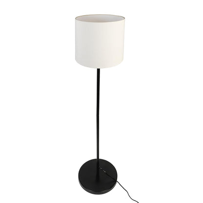 Lexton Eco DIY Metal Floor Lamp with White Shade – Black