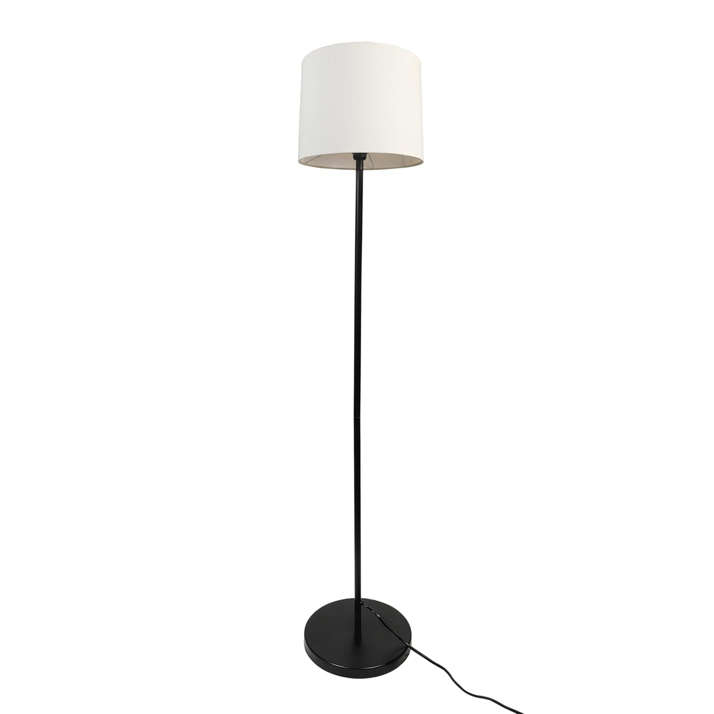 Lexton Eco DIY Metal Floor Lamp with White Shade – Black