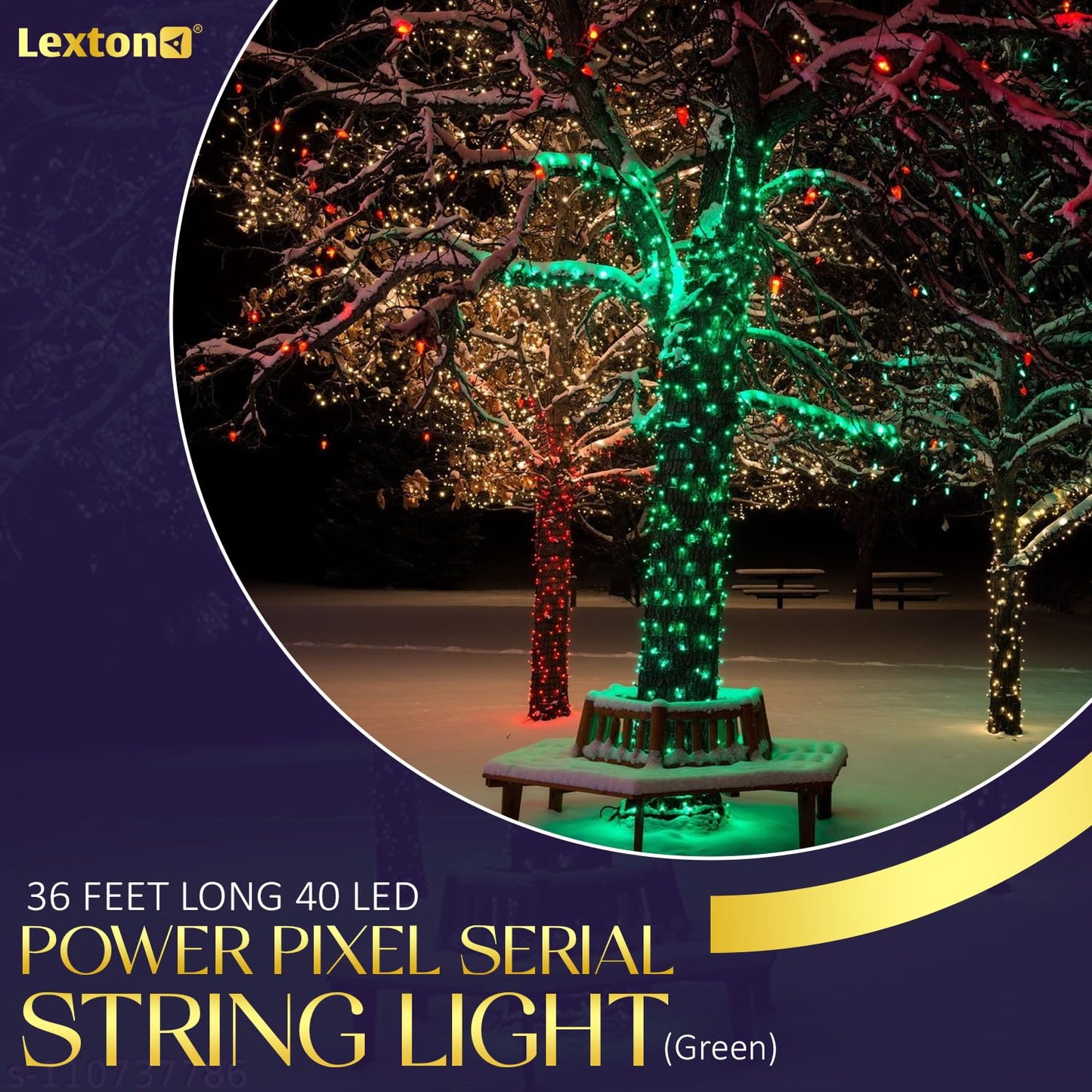 Lexton 40 LED Power Pixel Serial String/Fairy Light | Plug Sourced | Suitable for Home & Outdoor Decoration, Diwali, Christmas, Ramadan, Wedding, Party, Festival (Pack of 1,)