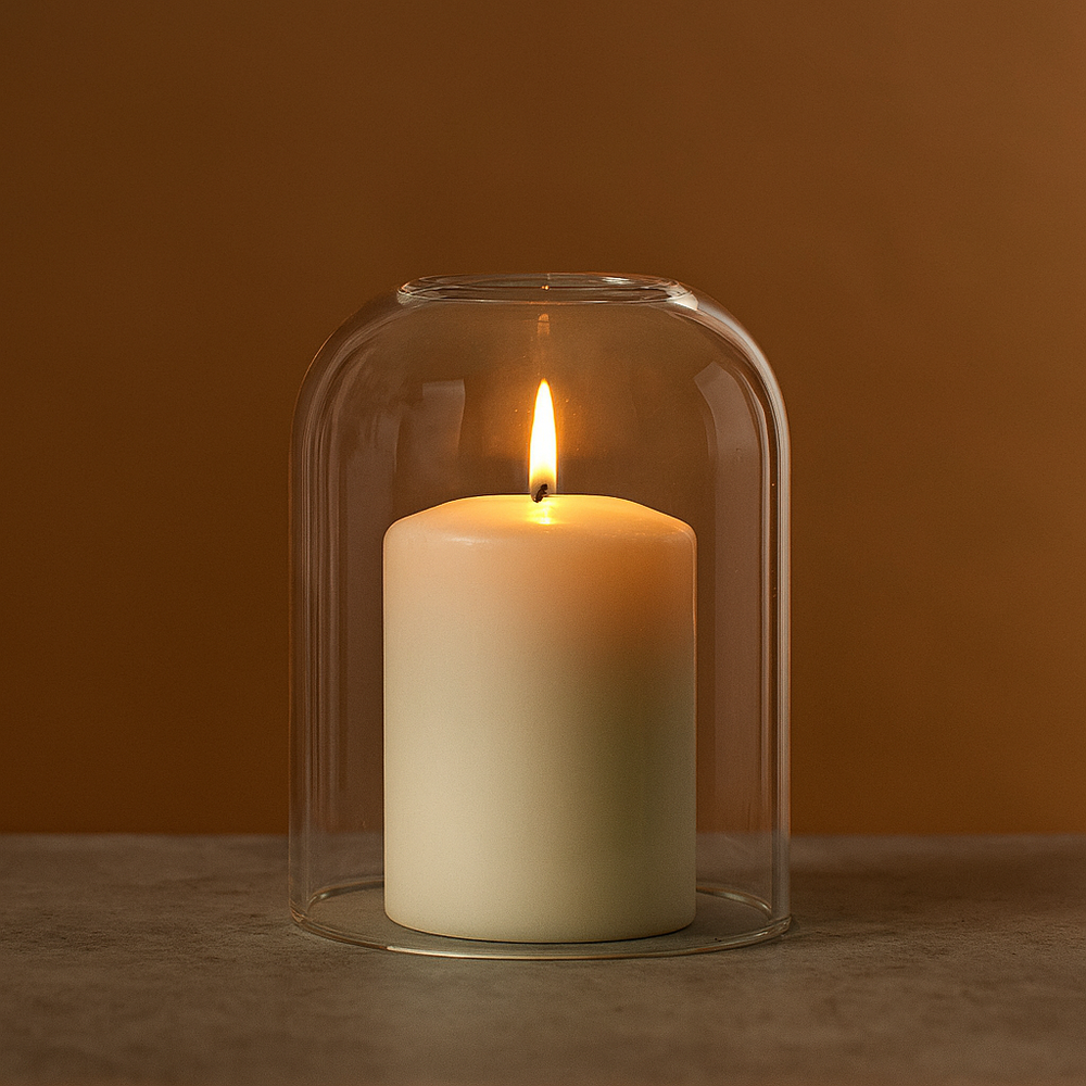 
                  
                    Klassic Curved Borosilicate Glass Shade Without Diya | Diya Cover for Bedroom & Mandir, Pooja, Home Decoration & Gifts, Tealight, 3.5 inches Height, 2.95 inches Width | Pack of 1
                  
                