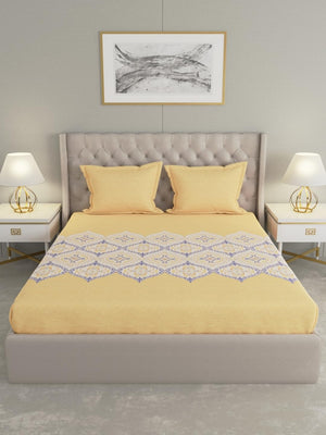 
                  
                    Raymond Home Avenue King Size Bedsheet 120 TC, Cotton Rich Bedsheet with 2 Pillow Covers (King, Yellow)
                  
                