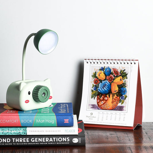 Lexton Piggy Shaped LED Mini Study Lamp | Rechargeable Kids Desk Light Blue
