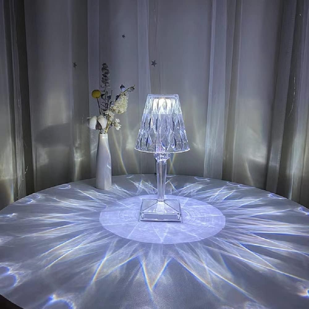 Lexton Diamond Shape Rechargeable Table Lamp (RGB, Touch Control)