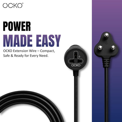Ocko 10M Heavy-Duty 3-Pin Extension Cord | 10A 1500W Power Cable